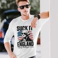 Men's Suck-It England 4Th July George Washington 1776 Long Sleeve T-Shirt Gifts for Him
