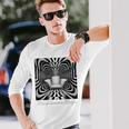 Monochrome Magic 幾何学トリックアート 長袖tシャツ 長袖Tシャツ 彼への贈り物