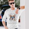 My Dog Thinks I'm Cool Corgi Dog Lover 長袖tシャツ 長袖Tシャツ 彼への贈り物