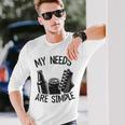 My Needs Areimple Guitars ビール愛好家 ギタリストギター 長袖Tシャツ 彼への贈り物