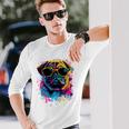 Pug Dog Lovers カラフル ポップアート パグ 長袖tシャツ 長袖Tシャツ 彼への贈り物