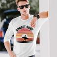 Sunseturf サーフボード ビンテージサーフィン サーファー用 長袖Tシャツ 彼への贈り物