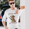 You 'Ve Just Buttered Your Last Biscuit Meow Cowboy Cat Meme 長袖tシャツ 長袖Tシャツ 彼への贈り物