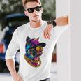 かっこいい ヒップホップ 猫 アーバン ストリートウェア B-Boy グラフィティ 長袖Tシャツ 彼への贈り物