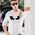 かわいいハロウィンブラックコウモリの羽 長袖Tシャツ 彼への贈り物