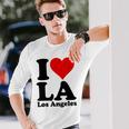 アイラブハートラロサンゼルスカリフォルニア 長袖Tシャツ 彼への贈り物