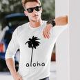 アロハ ハワイ ハワイアン ヤシの木 長袖Tシャツ 彼への贈り物