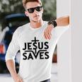 イエス・キリスト教徒を救う 長袖Tシャツ 彼への贈り物