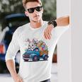 イースタートラッカー-面白いイースターバニーボーイズイースターネストトラック 長袖tシャツ 長袖Tシャツ 彼への贈り物