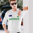オーストラリア 国旗 カンガルー サッカー ラグビー フットボール 水泳 応援 長袖Tシャツ 彼への贈り物