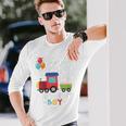 キッズ かっこいいチュー 3歳バースデーボーイ可愛い電車好き 長袖Tシャツ 彼への贈り物