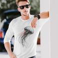 クラゲ 図面 グラフィック 動物 アート クラゲ 長袖Tシャツ 彼への贈り物