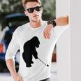 ゴリラゴルフシルエット 長袖Tシャツ 彼への贈り物