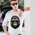 サングラスをかけたクールなゴリラグラフィックアート 長袖tシャツ 長袖Tシャツ 彼への贈り物
