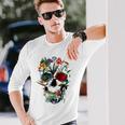 スカルフラワー チューリップ シュガースカルツリー フローラル スカルローズ 長袖Tシャツ 彼への贈り物