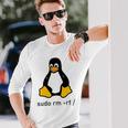 タックスlinuxペンギン-Sudorm-Rfコンピューターサイエンスコンピューター Tux Linux 長袖Tシャツ 彼への贈り物