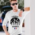 ティニュ フランス アルプス スキー場 アルペンスキー フランス国旗 長袖Tシャツ 彼への贈り物
