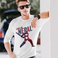 ネパールクリケットジャージ 2024 ネパール国旗サポーター クリケットファン 長袖Tシャツ 彼への贈り物