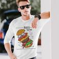 バーガー 解剖 成分 チーズバーガー ハンバーガー パテ 長袖Tシャツ 彼への贈り物