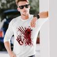 ブラッドシャツ ブラッディスプラッター ハロウィン 血 ステンド グラフィック 長袖Tシャツ 彼への贈り物