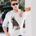 ブルテリア犬 日本龍 タトゥー入り イレズミ 長袖Tシャツ 彼への贈り物