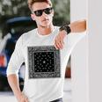 ホワイトブラックバンダナプリントtシャツ ペイズリー柄 長袖Tシャツ 彼への贈り物