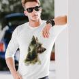 ヨークシャーテリア 犬 モチーフ ペット アートワーク ヨークシャーテリア 長袖Tシャツ 彼への贈り物