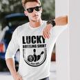 ラッキーボウリングシャツはボウラーのための面白い引用を洗わないでください 長袖Tシャツ 彼への贈り物