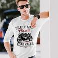 レトロマン島ttレースヴィンテージバイクレース 長袖tシャツ 長袖Tシャツ 彼への贈り物