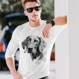 ワイマラナー 犬 グラフィック ペット アート ワイマラナー 長袖Tシャツ 彼への贈り物