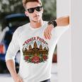 伝統的なカンボジアのクメールタトゥーデザインアンコールワット 長袖Tシャツ 彼への贈り物