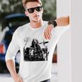 犬がドラムを叩く 長袖tシャツ 長袖Tシャツ 彼への贈り物