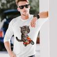 猫 ねこ バイク 長袖Tシャツ 彼への贈り物
