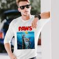 猫 ねこ 海 Paws アヒル 長袖Tシャツ 彼への贈り物