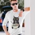 猫 ラーメン 麺 和 ラーメン かわいい 猫 長袖Tシャツ 彼への贈り物