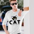 猫 子猫 ハチワレ モノトーン 白 黒 かわいい ユニーク 長袖Tシャツ 彼への贈り物