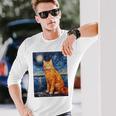 猫のポートレートオイル印刷甘い子猫 長袖tシャツ 長袖Tシャツ 彼への贈り物