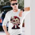 生意気なパンクロックロッカー イロとブーツ付き 面白いパンク 長袖tシャツ 長袖Tシャツ 彼への贈り物