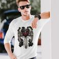翼とバラのゴシック・クロス 長袖tシャツ 長袖Tシャツ 彼への贈り物