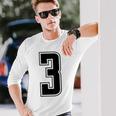背番号 3 チーム短大スポーツ背番号付きユニフォーム 長袖Tシャツ 彼への贈り物