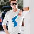 韓国統一旗、韓国統一地図 長袖Tシャツ 彼への贈り物
