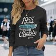 1955 シボレーベルエアブルー 長袖Tシャツ 彼女への贈り物
