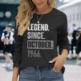 57歳の誕生日 ヴィンテージ レトロ 面白い 57歳 10月 1966 長袖Tシャツ 彼女への贈り物