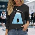 Alien Cat Abduction Ufo Cat Alien Abduction 長袖Tシャツ 彼女への贈り物