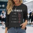 All You Need Is Love 面白くてかわいい数学方程式 長袖Tシャツ 彼女への贈り物