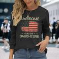 Awesome Like My Daughter Usa Flag Fathers Day Vintage Long Sleeve T-Shirt Gifts for Her