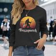Basssquatch ビッグフット 釣り バス フォレスト シルエット 長袖Tシャツ 彼女への贈り物