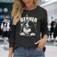 Berner And Chill バーニーズマウンテンドッグ 面白いグラフィックtシャツ 長袖Tシャツ 彼女への贈り物