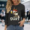 Bock Auf Dart ヤギとビールジョッキ 面白いダーツプレーヤー 長袖Tシャツ 彼女への贈り物