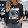 Bombardino Crocodilo イタリアンブレインロットミーム 長袖Tシャツ 彼女への贈り物